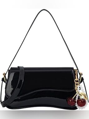 Black Purses for Women Trendy, Y2K Faux Leather Clutch Purse